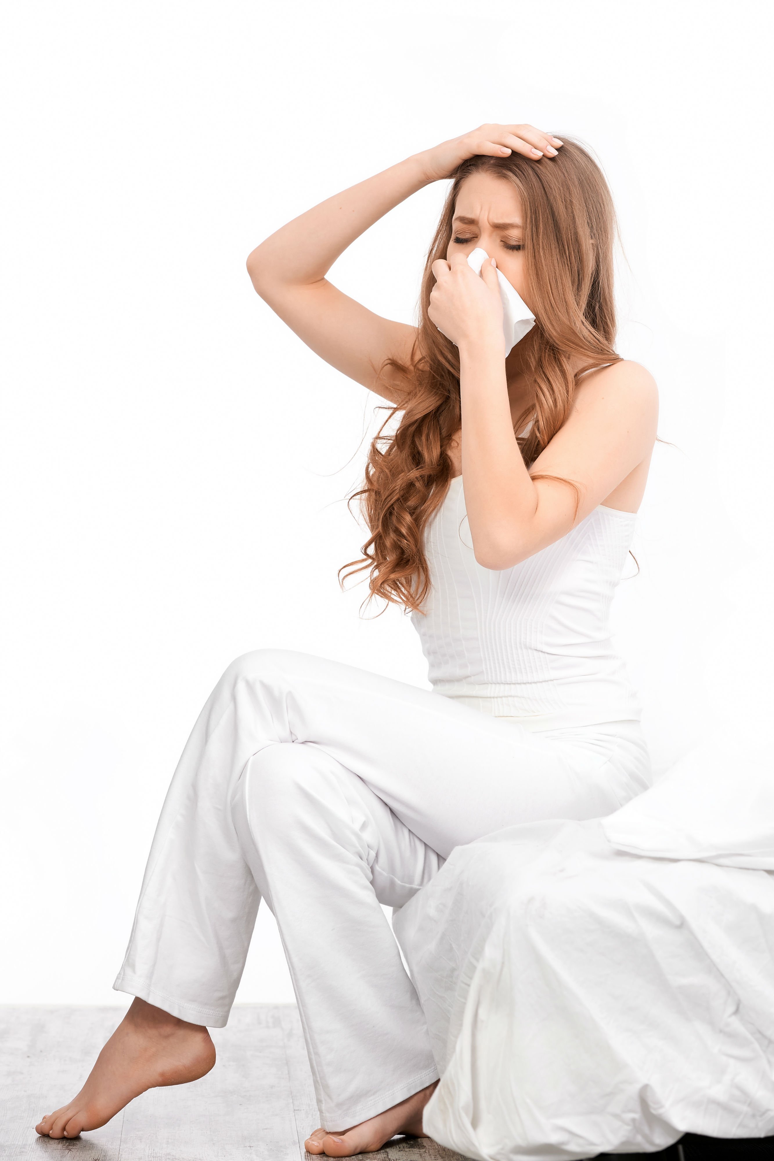 Woman Sneezing Allergies