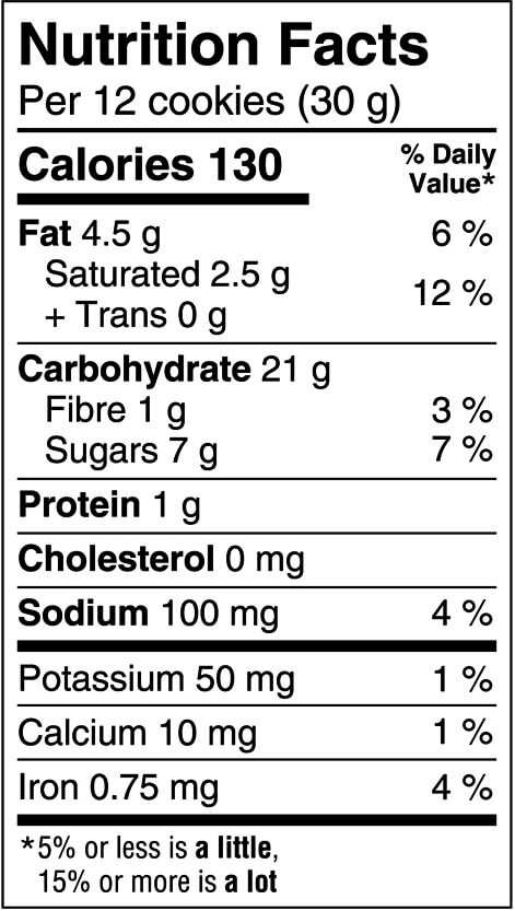 Chocolate Animal Cookies (CAN) Nutritional Facts