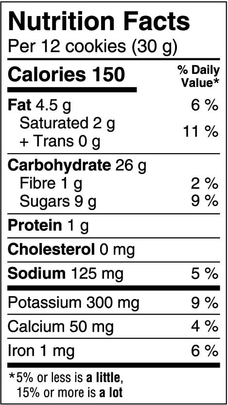 Graham Style Animal Cookies (CAN) Nutritional Facts