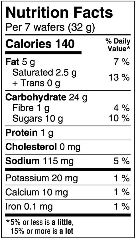 Vanilla Wafers (CAN) Nutritional Facts