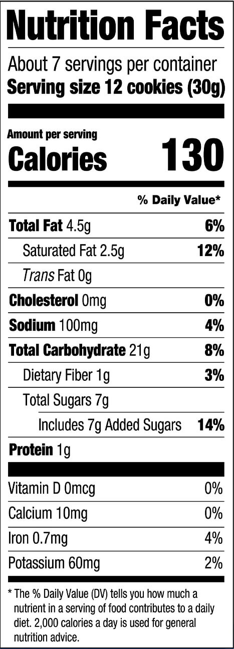 Chocolate Animal Cookies (USA) Nutritional Facts