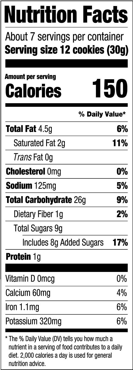 Graham Style Animal Cookies (USA) Nutritional Facts