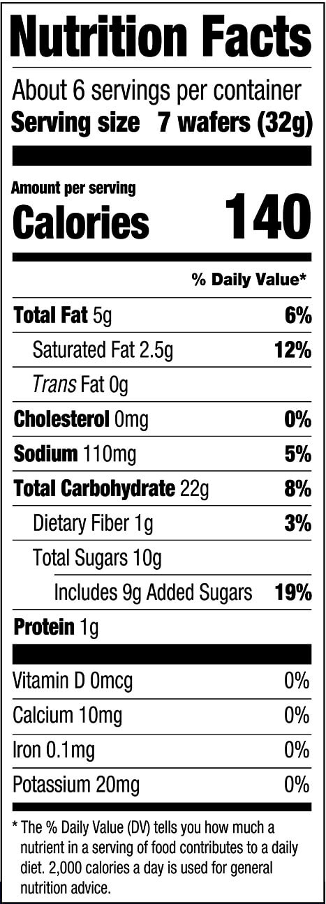 Lemon Wafers (USA) Nutritional Facts