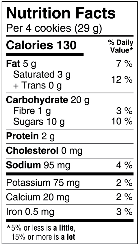 Classic Oatmeal Cookie (CAN) Nutritional Facts