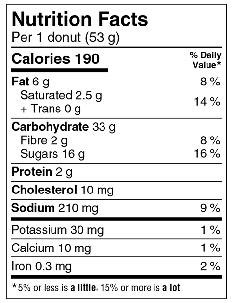 Maple Glazed Donuts (CAN) Nutritional Facts