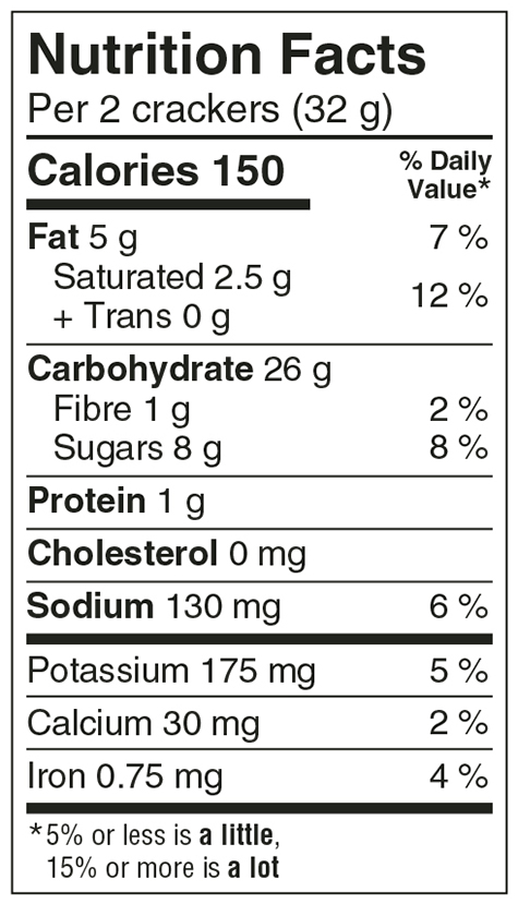 Smoreables Graham Style Crackers - (CAN) Nutritional Facts