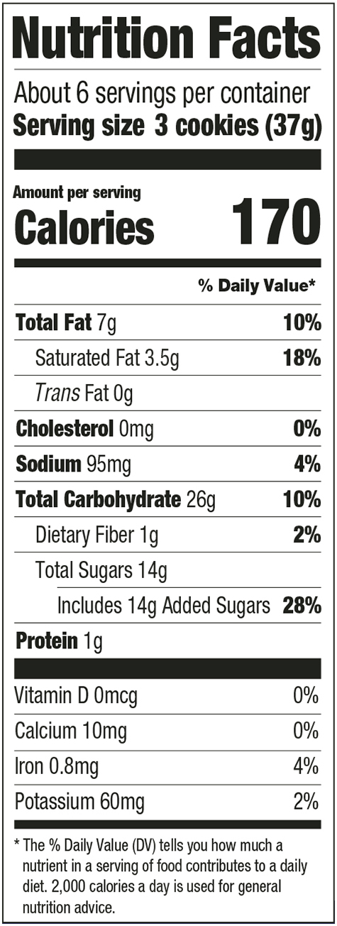 Chocolate Sandwich (USA) Nutritional Facts