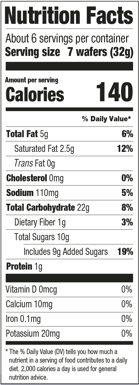 Lemon Wafers (USA) Nutritional Facts