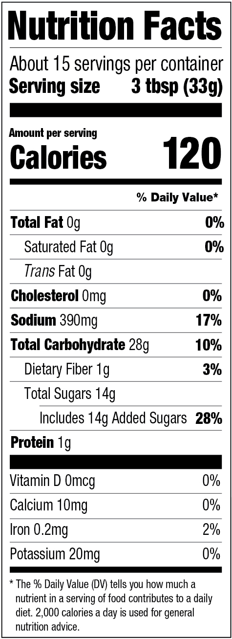 US Mix White Cake Nutritional Fact