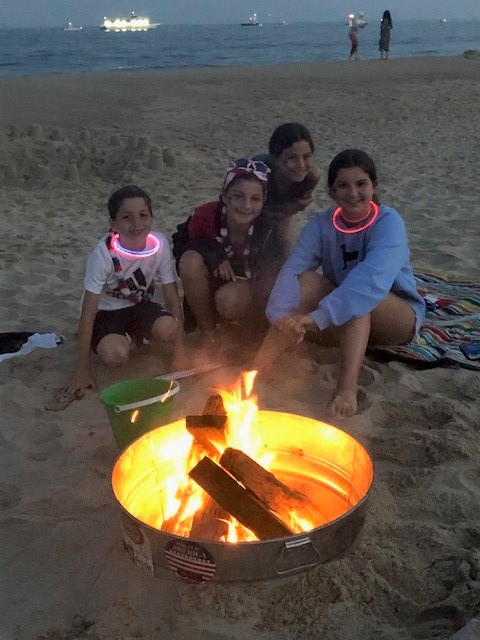 Smaldon Kids at Montauk, NY Smores Beach Party