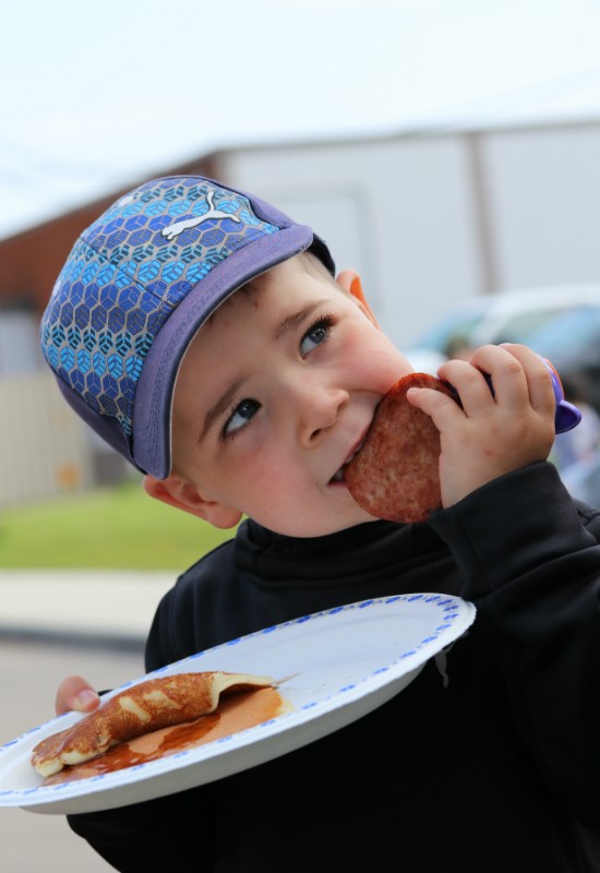 Child enjoys pancake breakfast gluten-free 