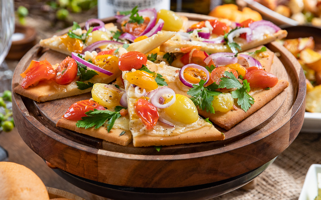 Flatbread with fresh foods