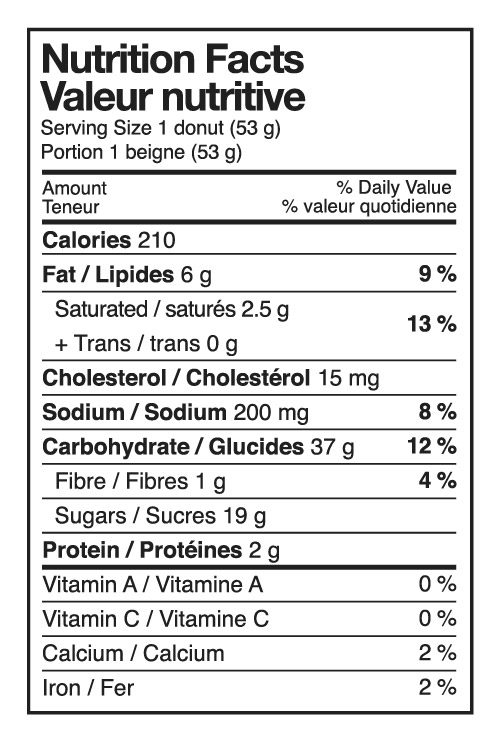 kwik trip glazed donut nutrition facts