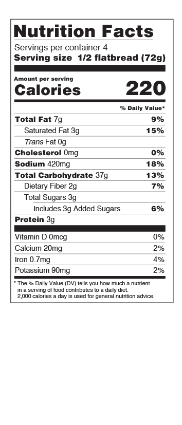 Nutritional Info Flatbread US