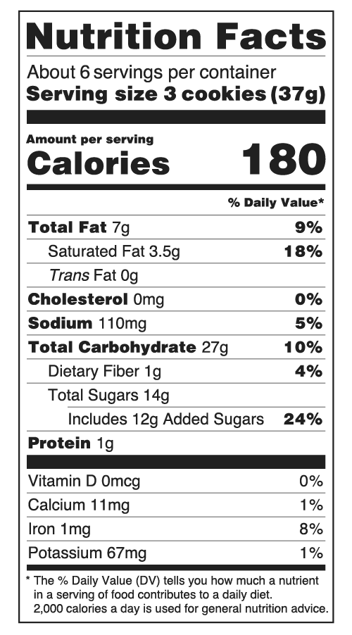 USA KinniToos Chocolate Nutritional Facts