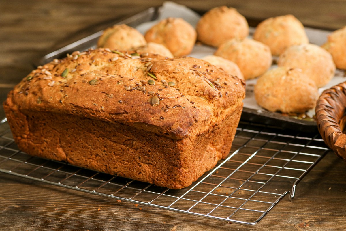 Harvest Bread Gluten-free loaf and buns