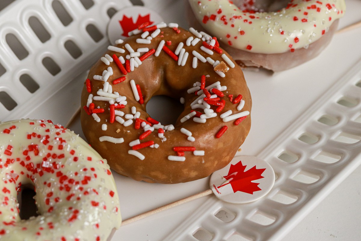 Canada Day Maple gluten-free donut