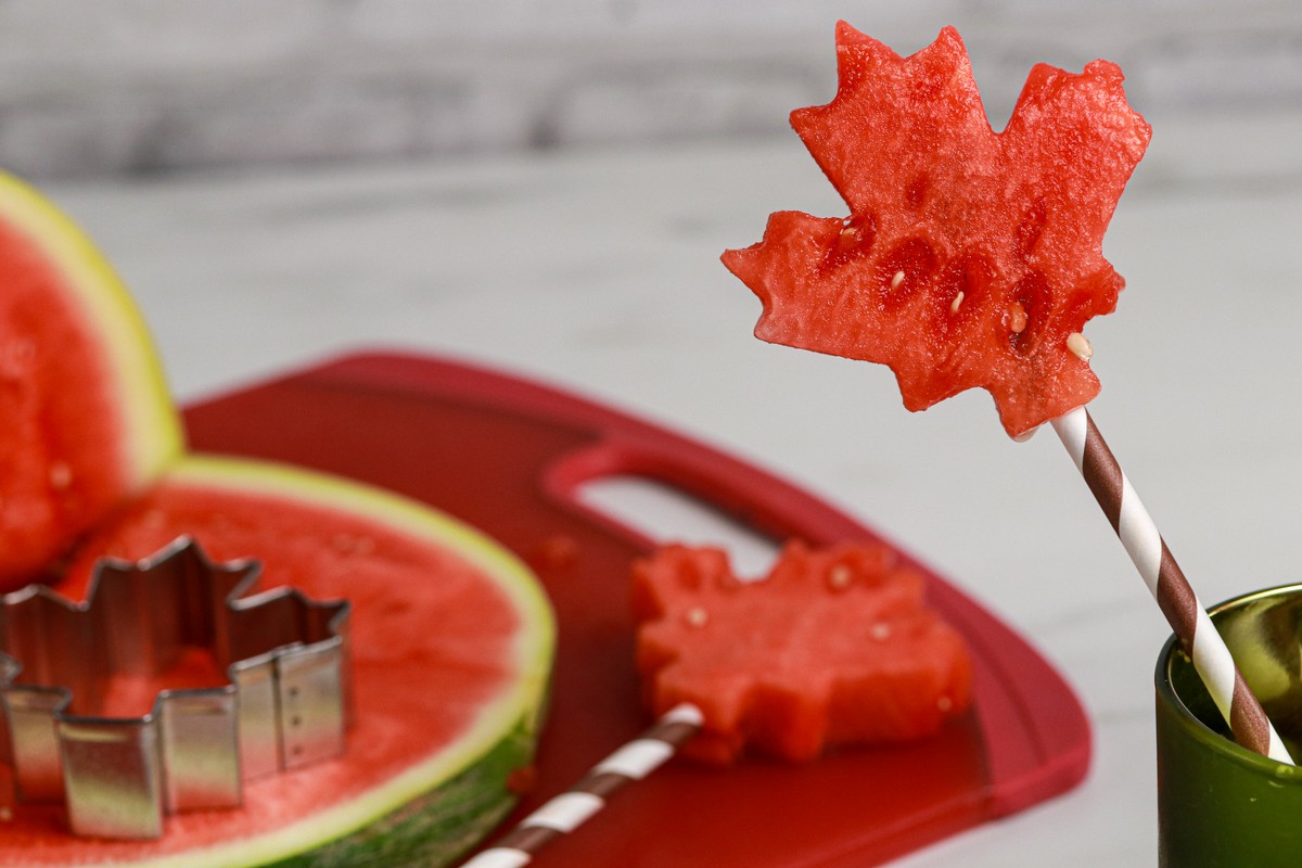 Canada Day Watermelon Maple Leaf