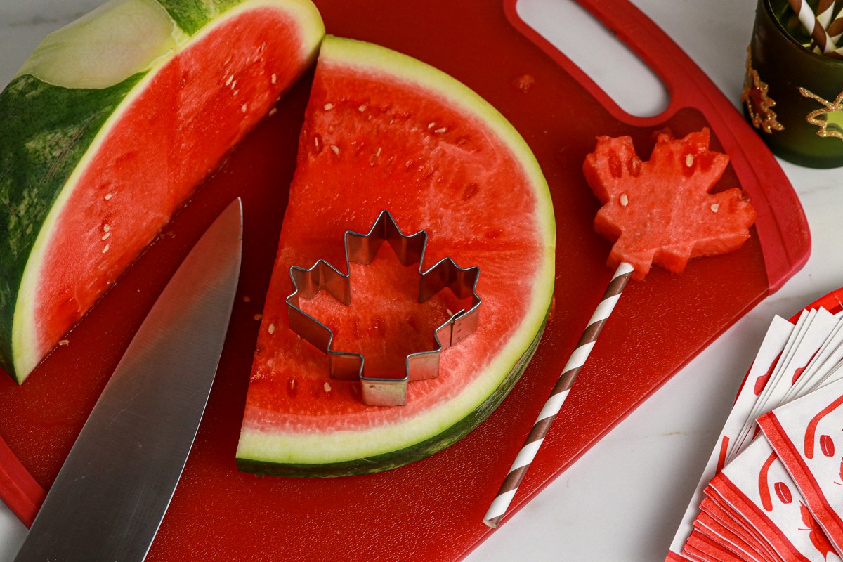 Canada Day Watermelon Maple Leaf