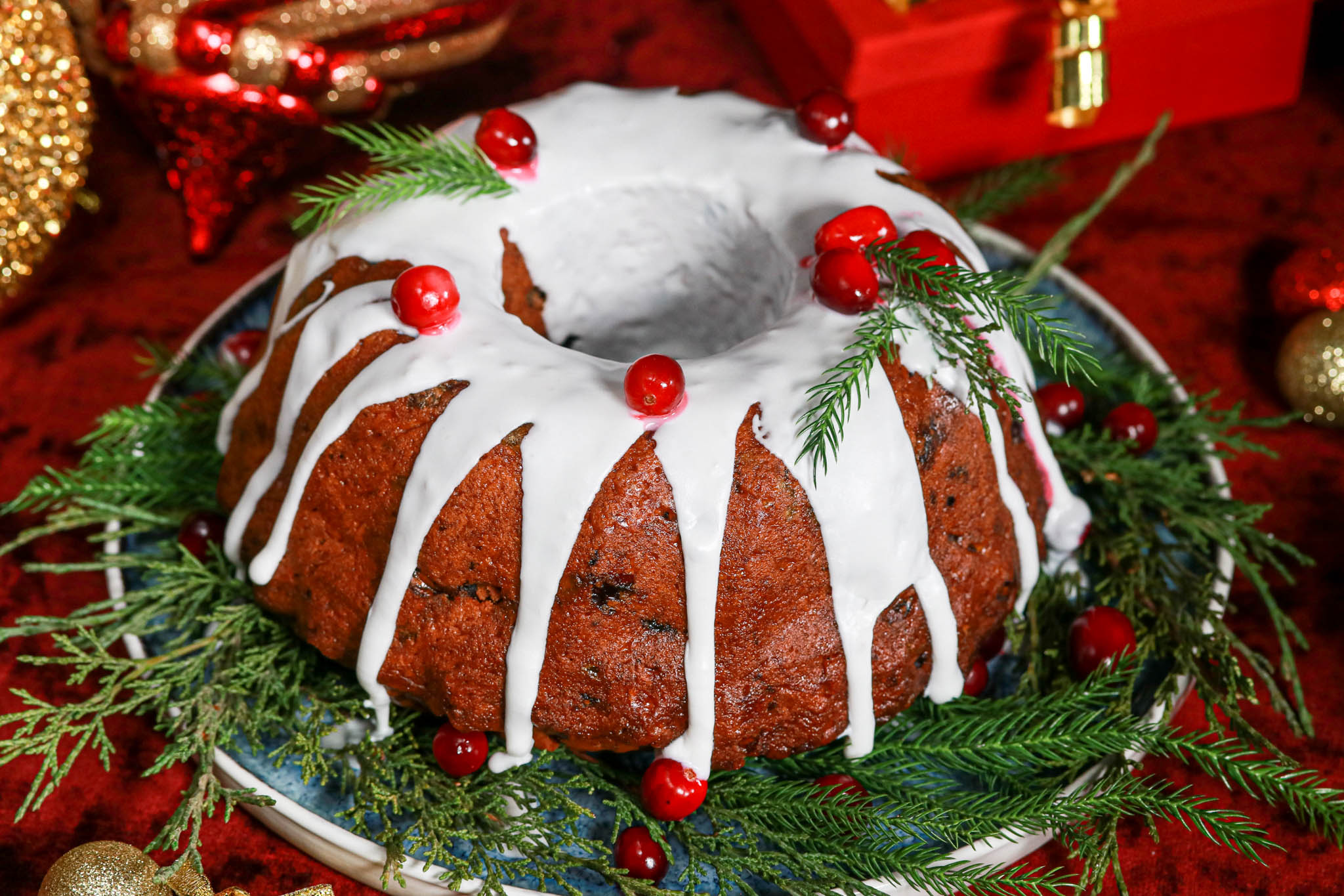 Gluten-free Fruit Cake Bundt Dark