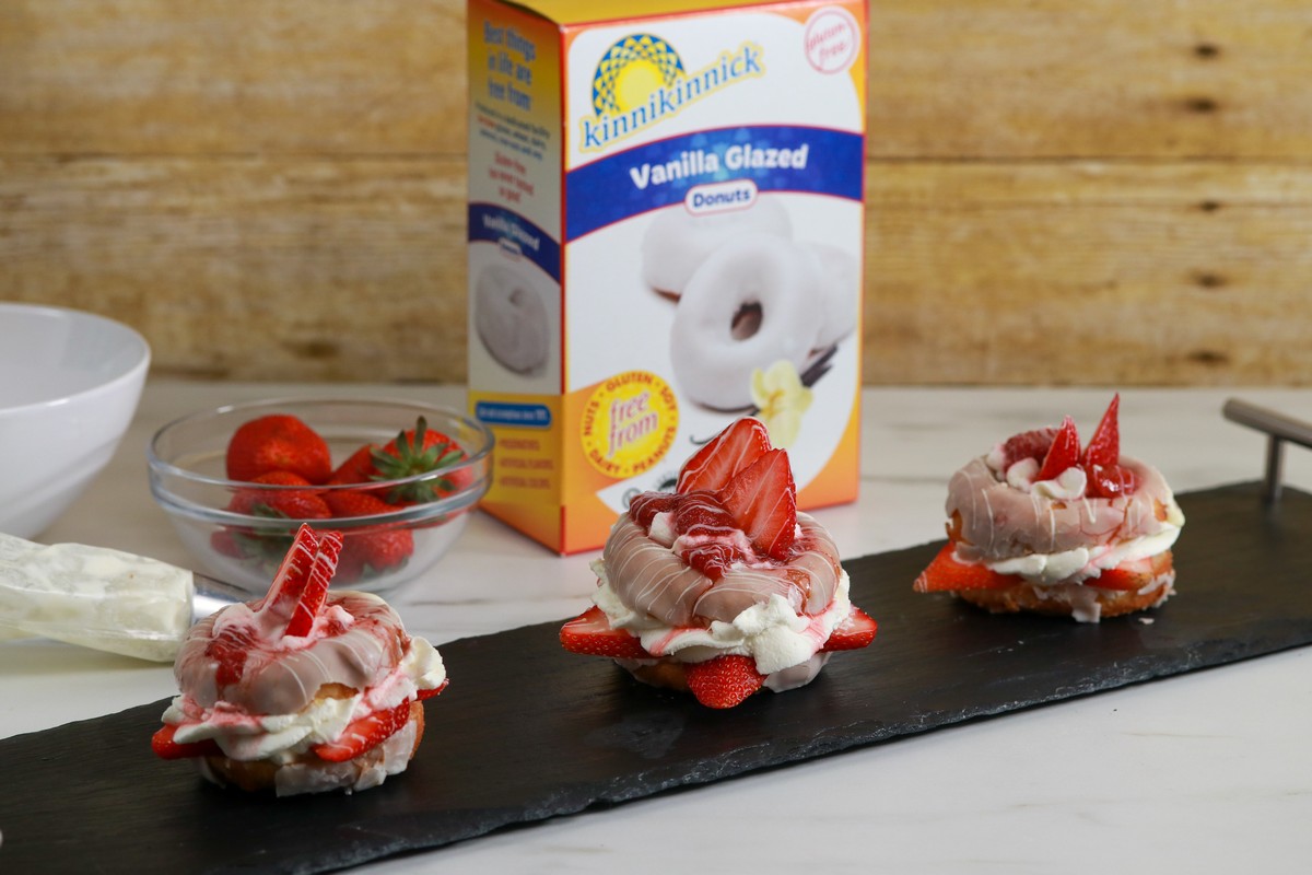 Gluten-free Vanilla Donut Strawberries and cream