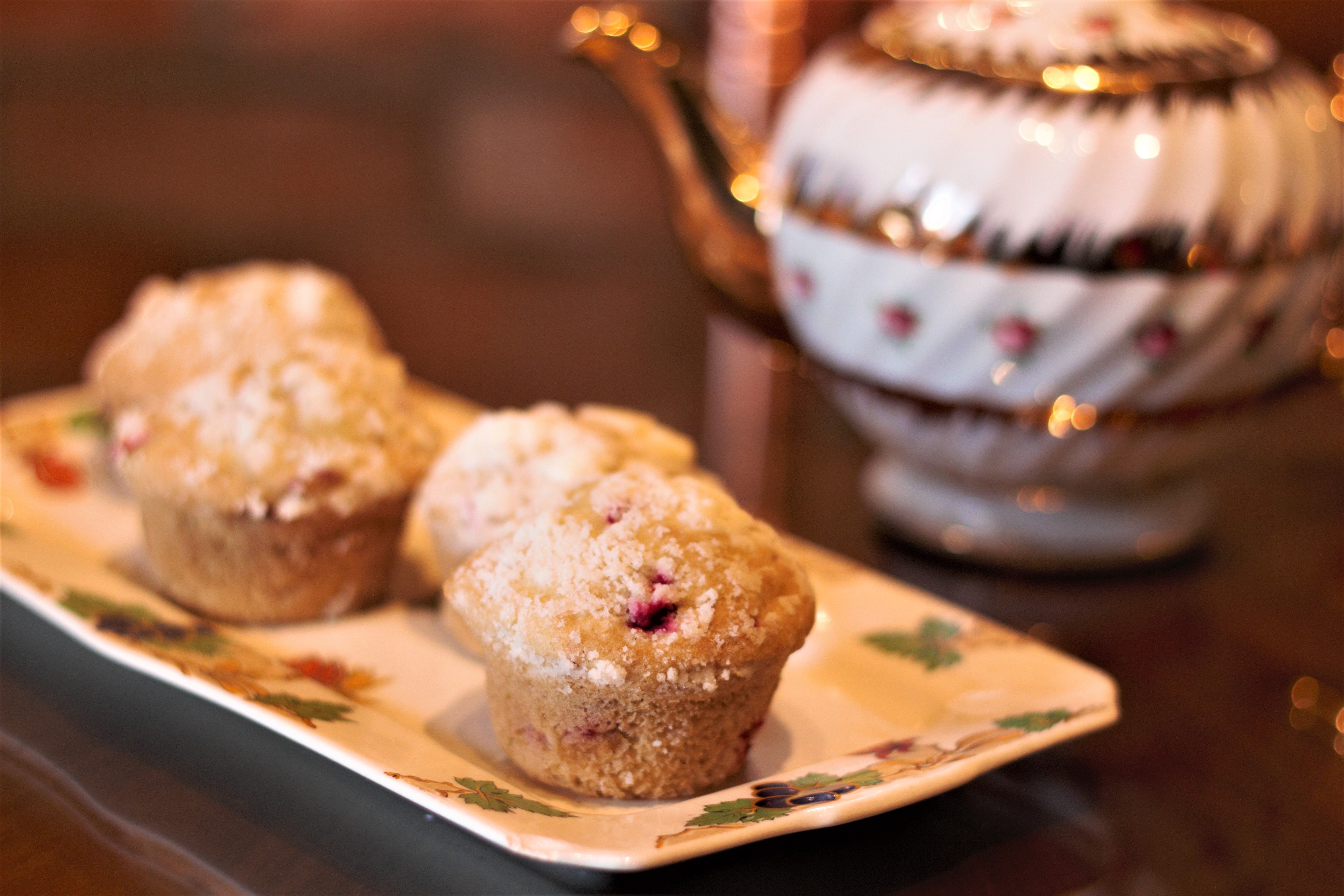 Gluten-free Lemon Cranberry Streusal Muffins