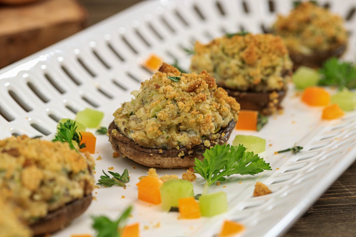 gluten-free stuffing stuffed mushroom cups