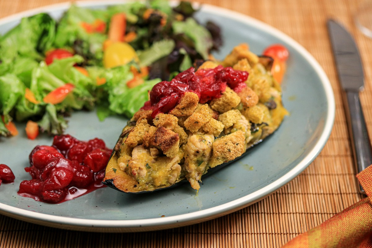 gluten-free stuffing Turkey Acorn Squash