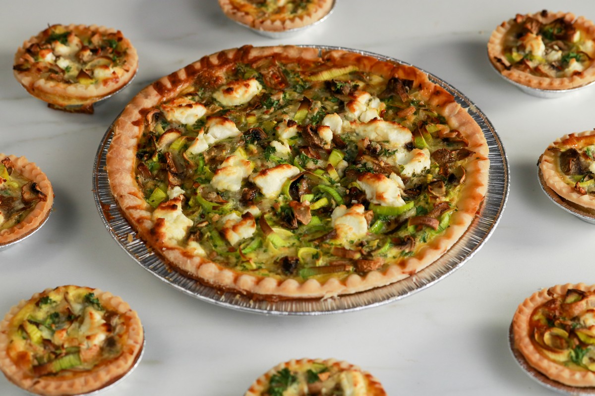 gluten-free mushroom and leek quiche and tarts