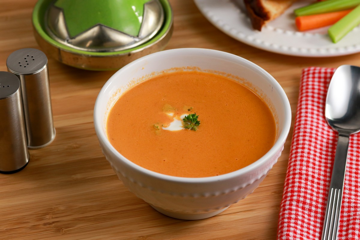 Gluten-free soup Tomato Bisque Soup with cream