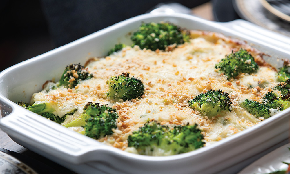 Gluten-free White Cheddar Brocolli Bake