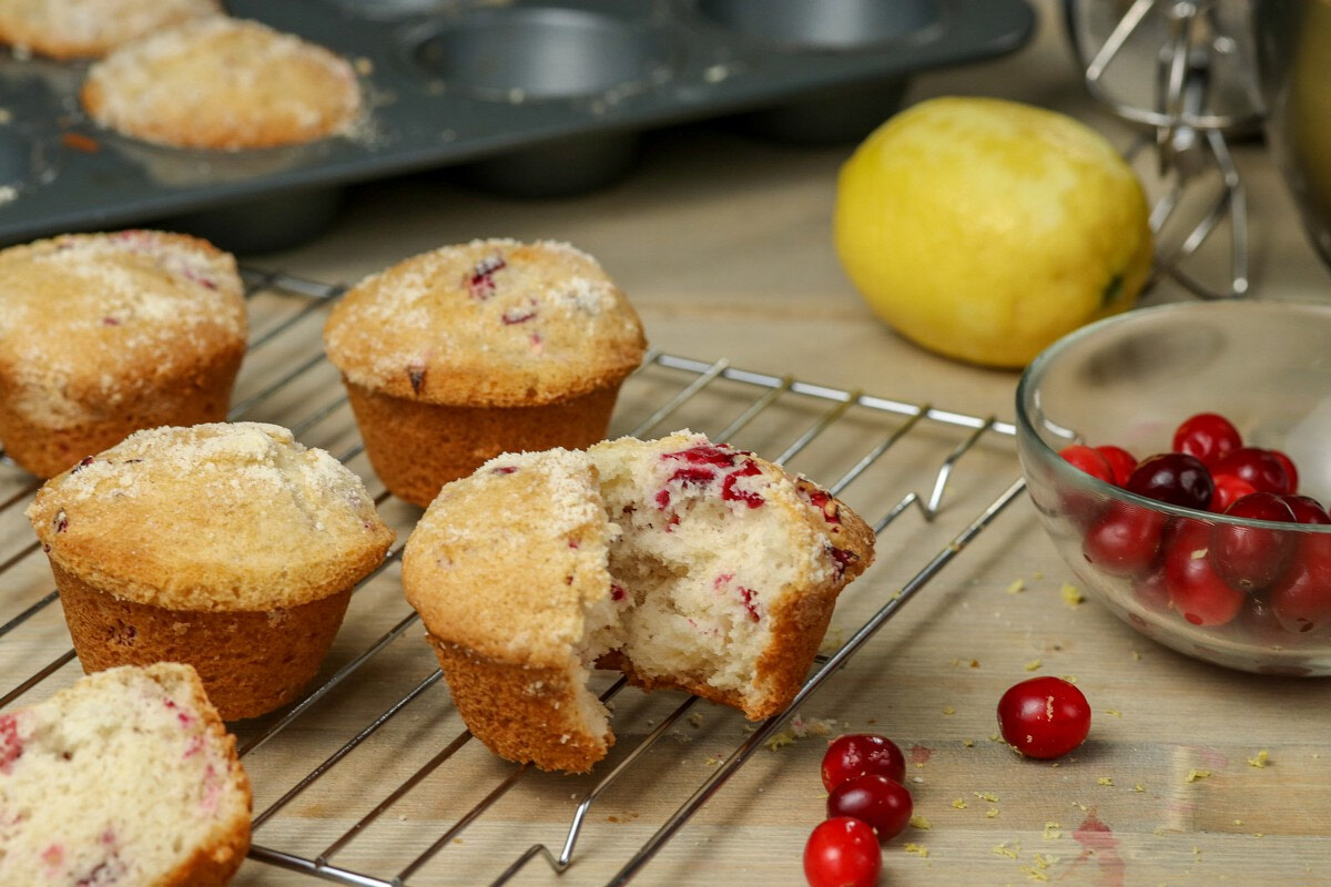 Gluten-Free Lemon Cranberry Streusel Muffins