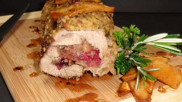 Gluten-Free Cranberry Stuffed Pork Tenderloin